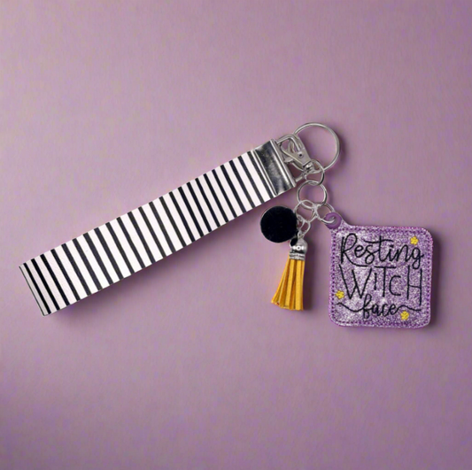 Resting Witch Face Keychain and Wristlet