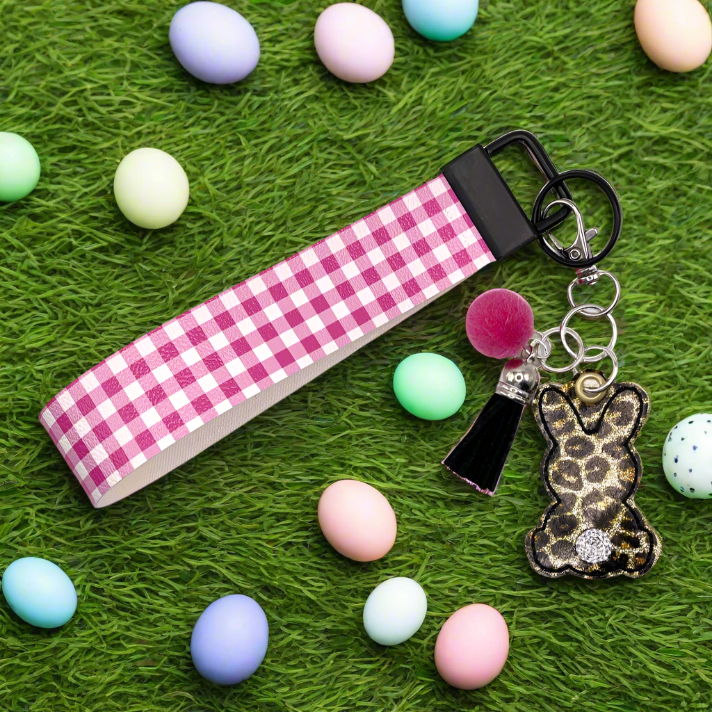 Leopard Bunny Keychain and Wristlet