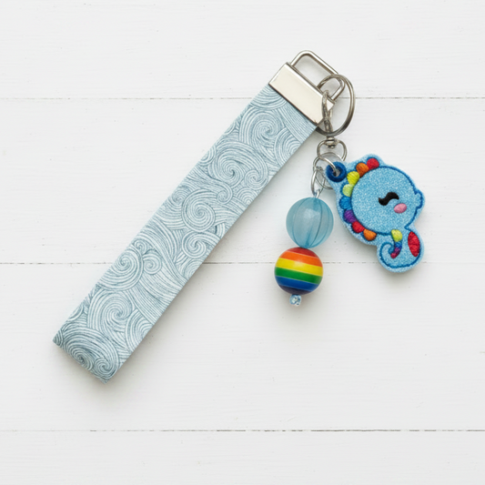 Rainbow Seahorse Keychain and Wristlet