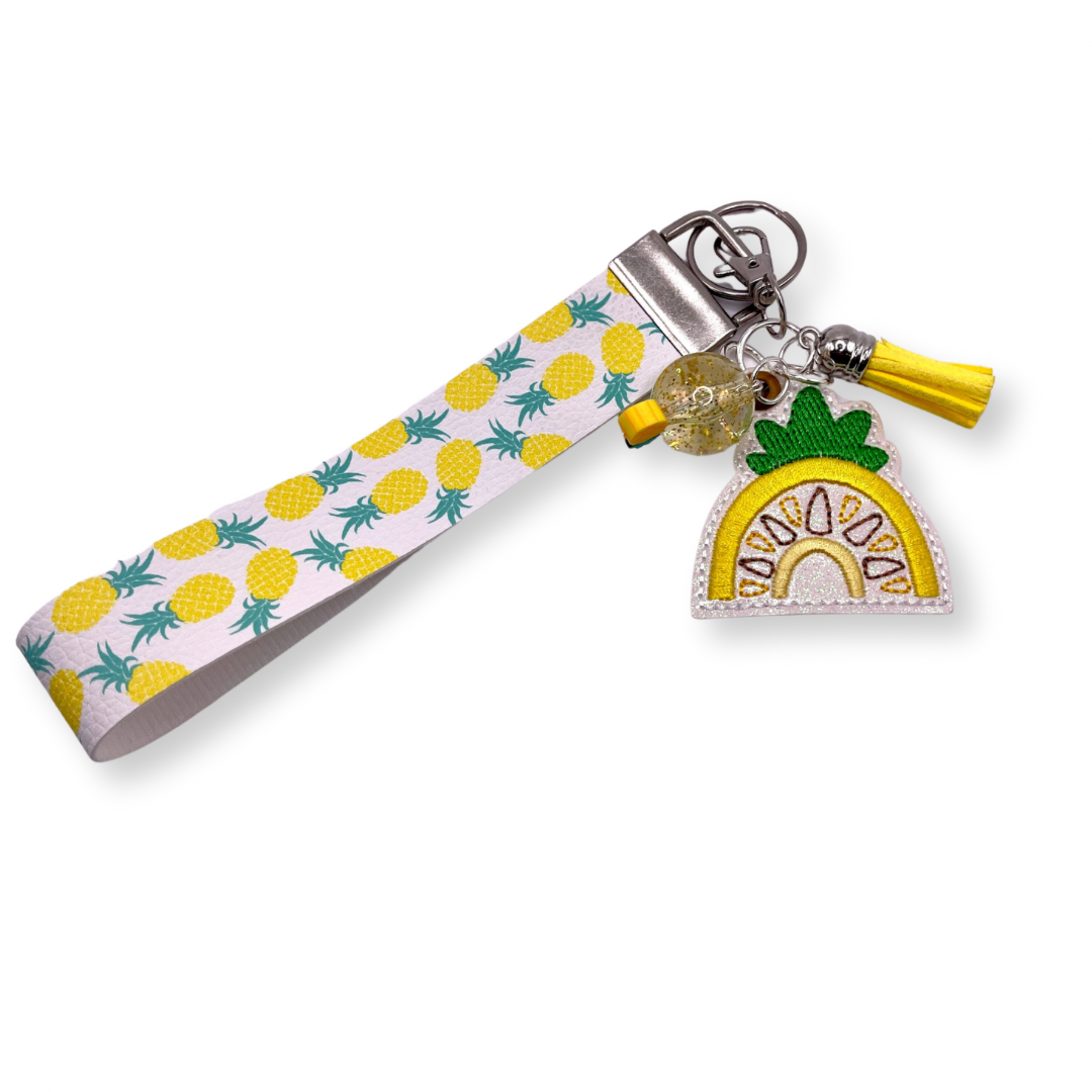 Pineapple Rainbow Keychain and Pineapple Wristlet