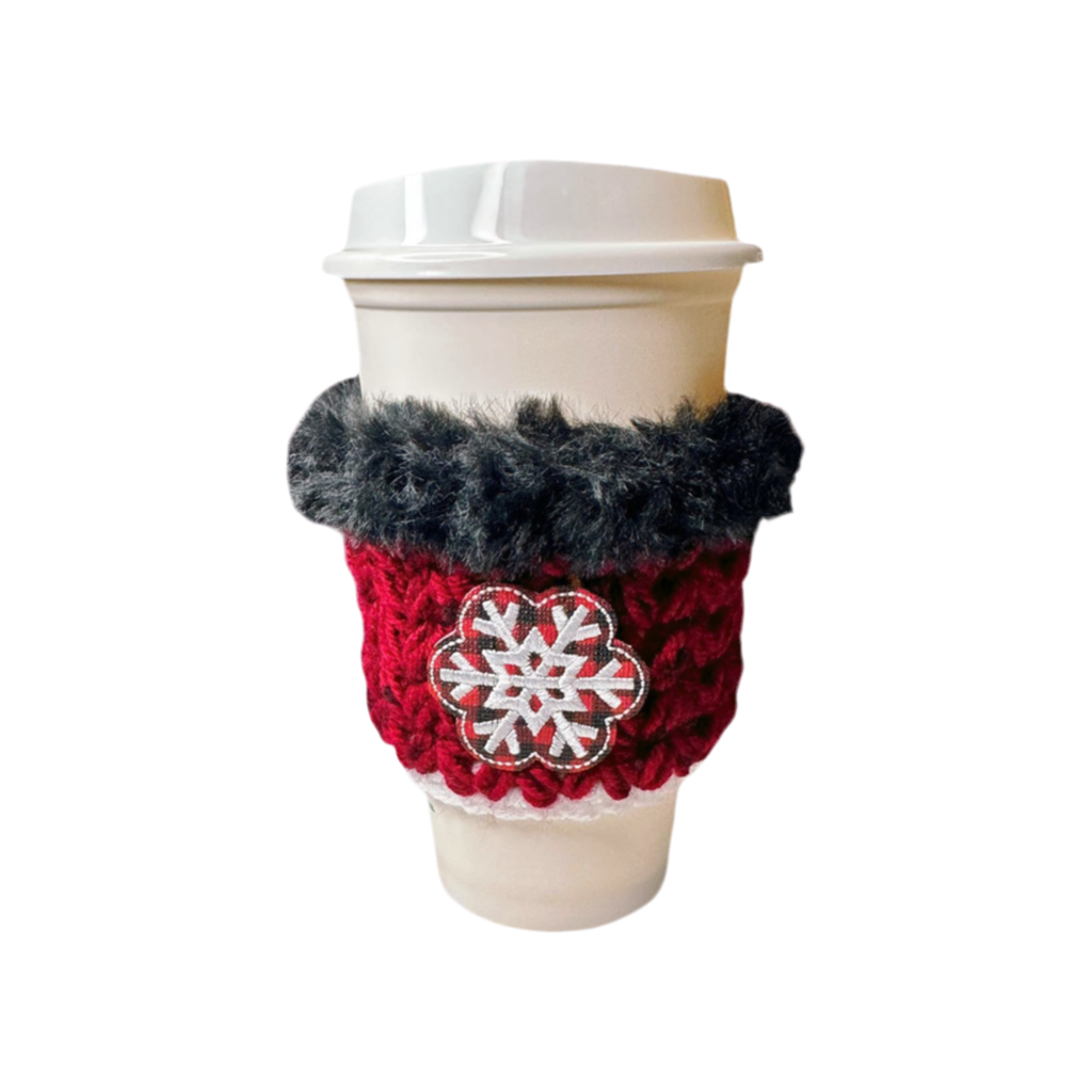 Buffalo Plaid Snowflake Coffee Cozy