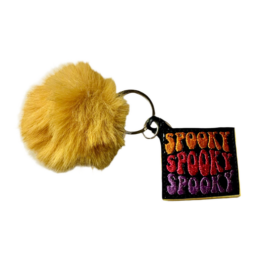 Spook Spooky Spooky Pom Pom Keychain