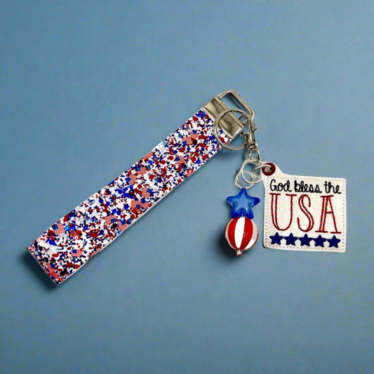 God Bless The USA Keychain and Wristlet