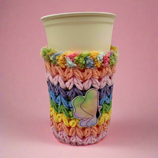 Watercolor butterfly cold cup cozy