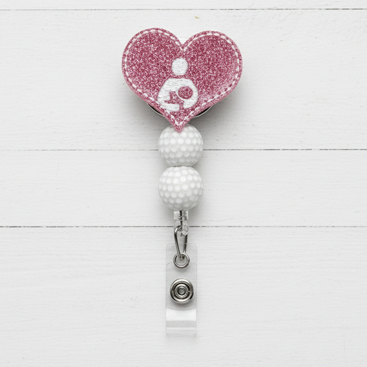 Breast Feeding Heart Badge Reel