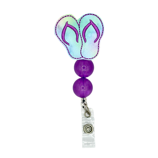 Purple Flip Flop Badge Reel