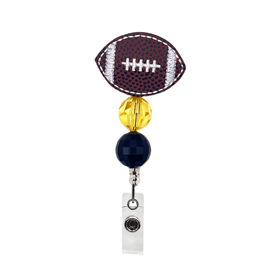 Black and Gold Football Badge Reel