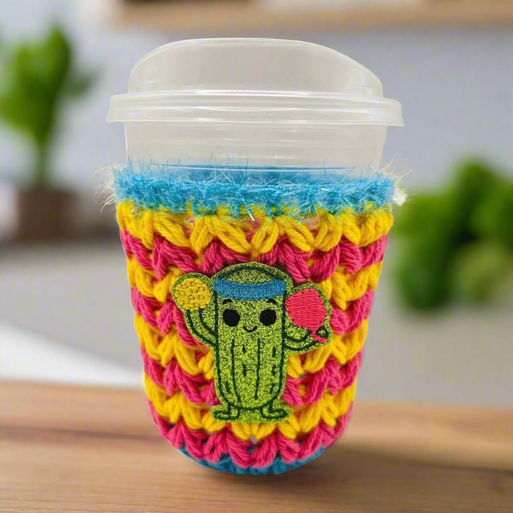 Pickle ball cozy, handmade drink sleeve