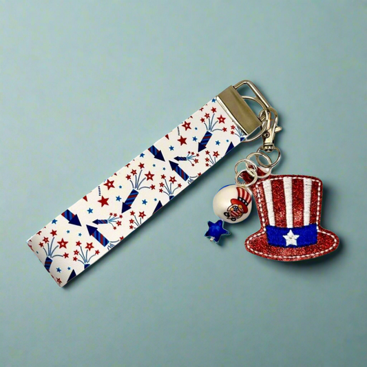 Uncle Sam Hat Keychain and Wristlet