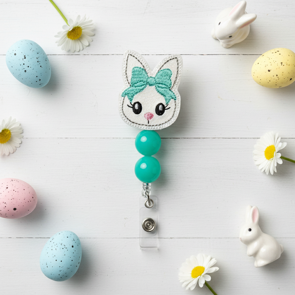 Bunny Bow Head Badge Reel