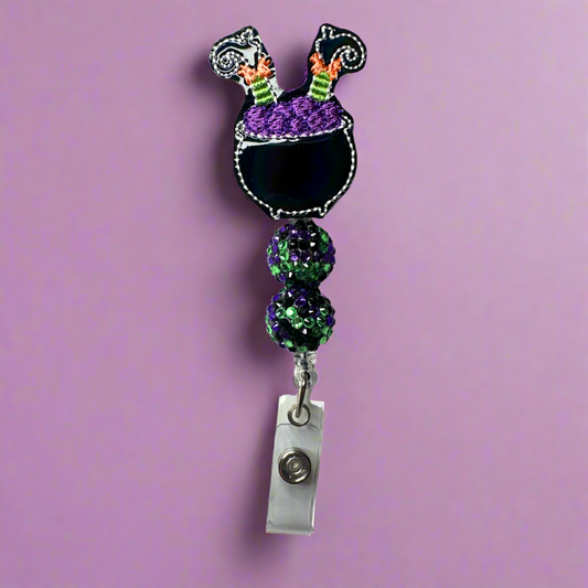 Witch in Cauldron Badge Reel