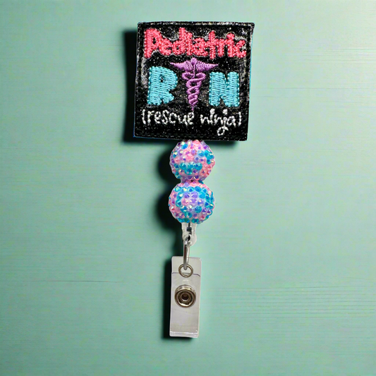 Pediatric RN Rescue Ninja Badge Reel