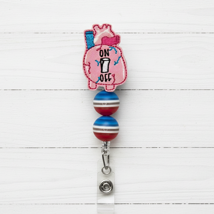 On/Off Switch Heart Badge Reel