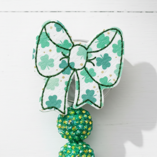 Shamrock Bow Badge Reel