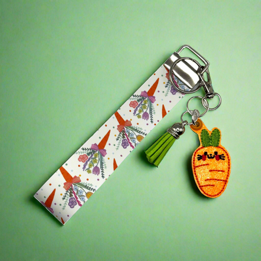 Carrot Bunny Keychain and Wristlet
