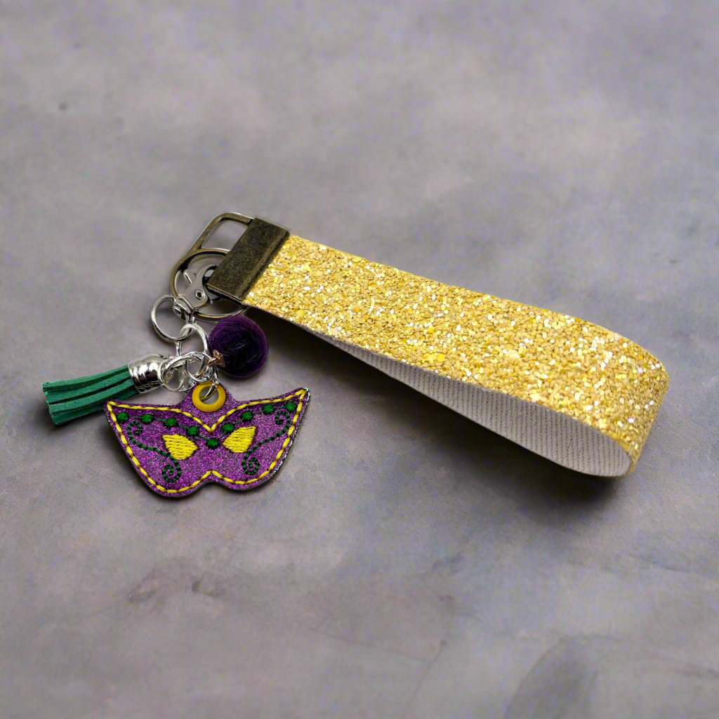 Mardi Gras Mask Keychain and Wristlet