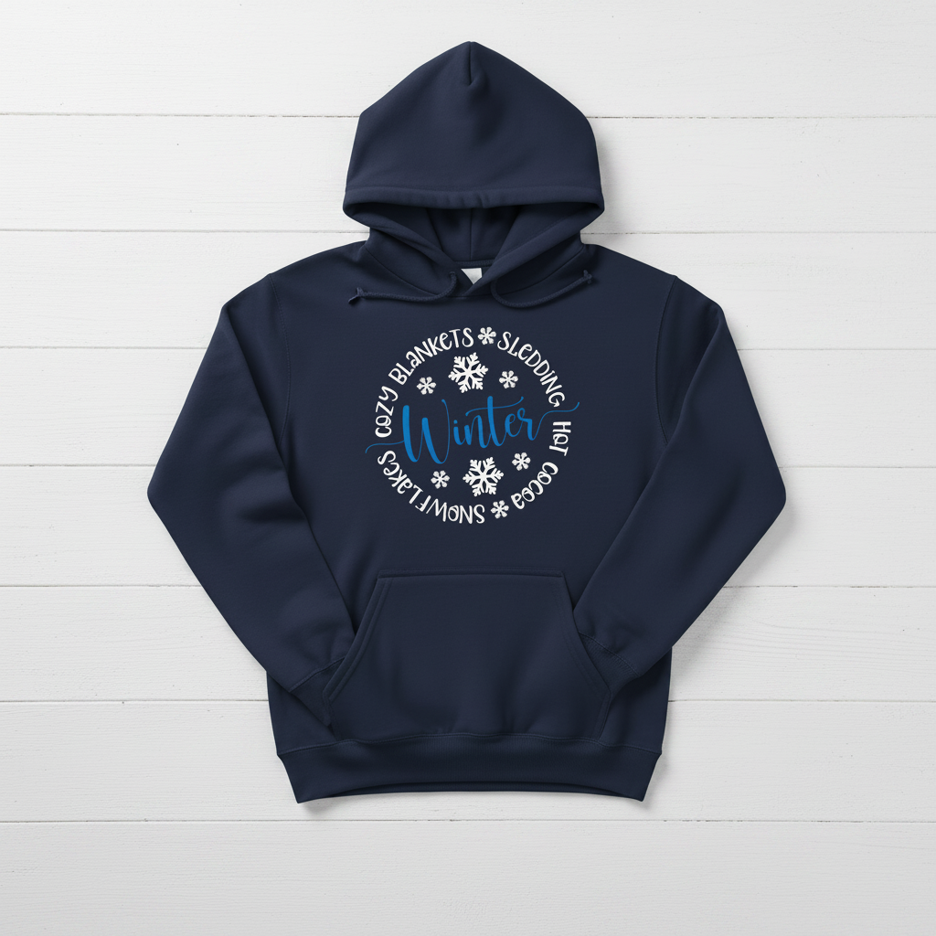 Winter Circle Hooded Sweatshirt, handmade sweatshirt
