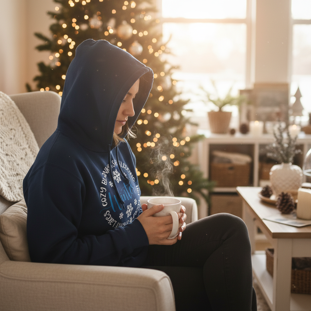 Winter Circle Hooded Sweatshirt, handmade sweatshirt - view 2
