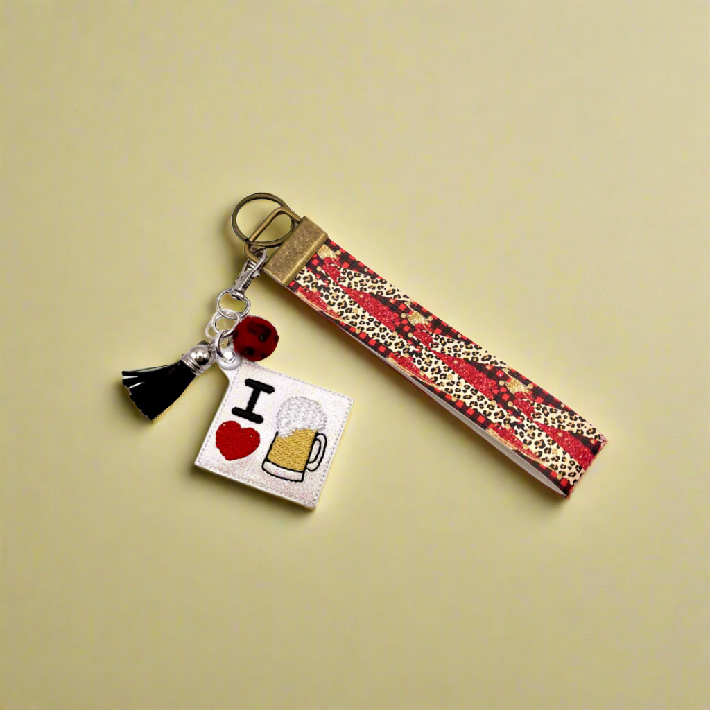 I Love Beer Keychain and Wristlet