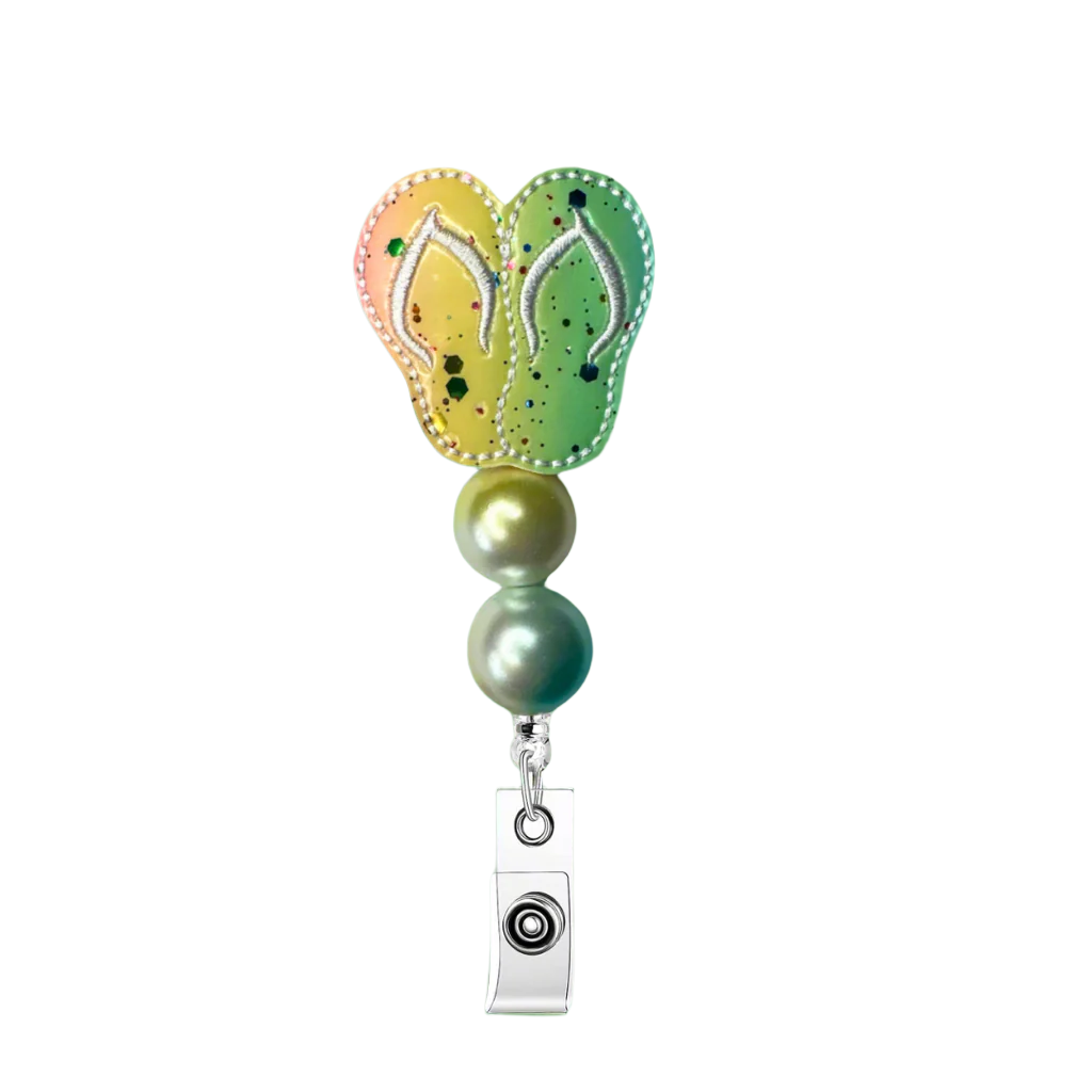 Sparkle Flip Flop Badge Reel