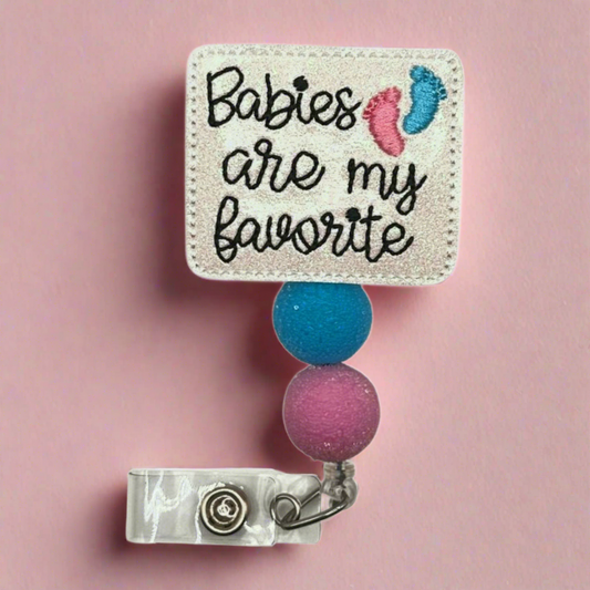Babies are My Favorite Beaded Badge Reel