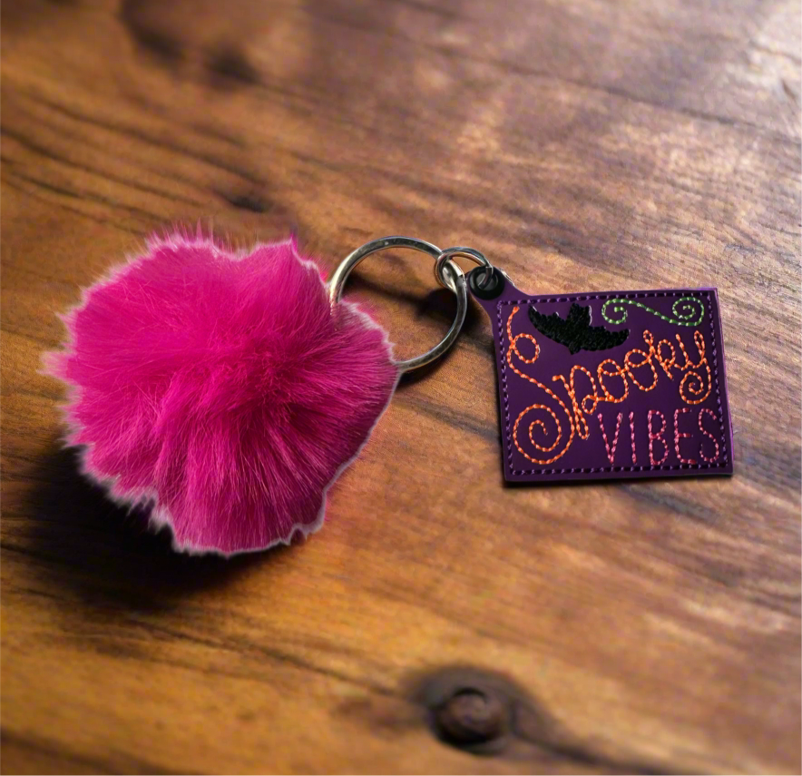 Spooky Vibes Pom Pom Keychain