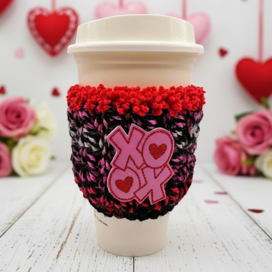 Red XOXO Coffee Cozy Sleeve