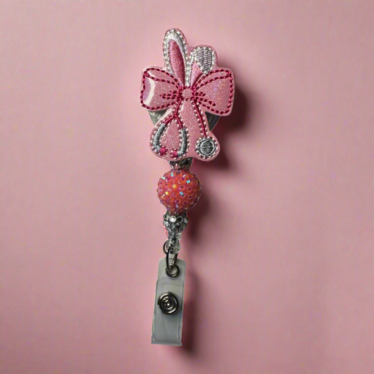 Bunny Bow Stethoscope Badge Reel