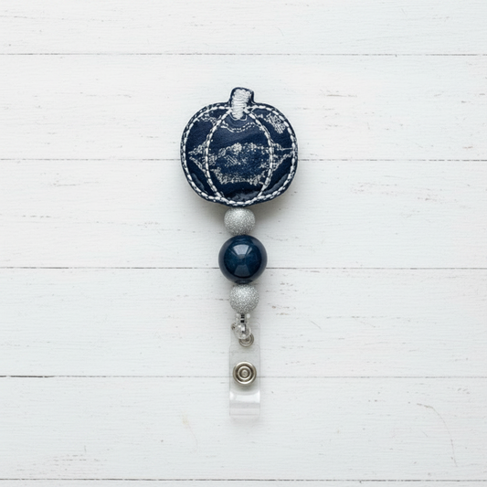 Leopard Pumpkin Beaded Badge Reel