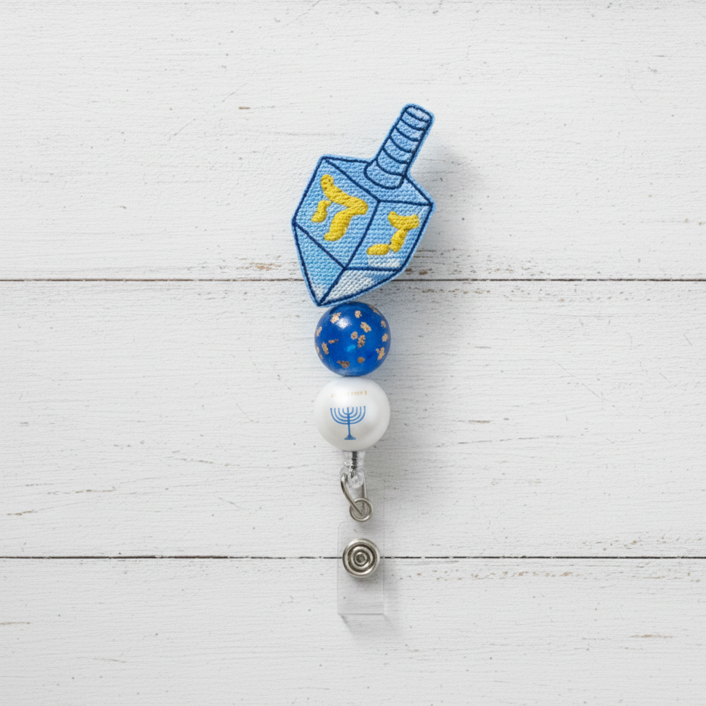 Dreidel Beaded Badge Reel