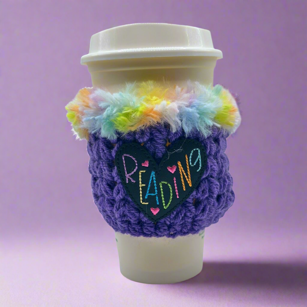 Reading Heart Coffee Cozy