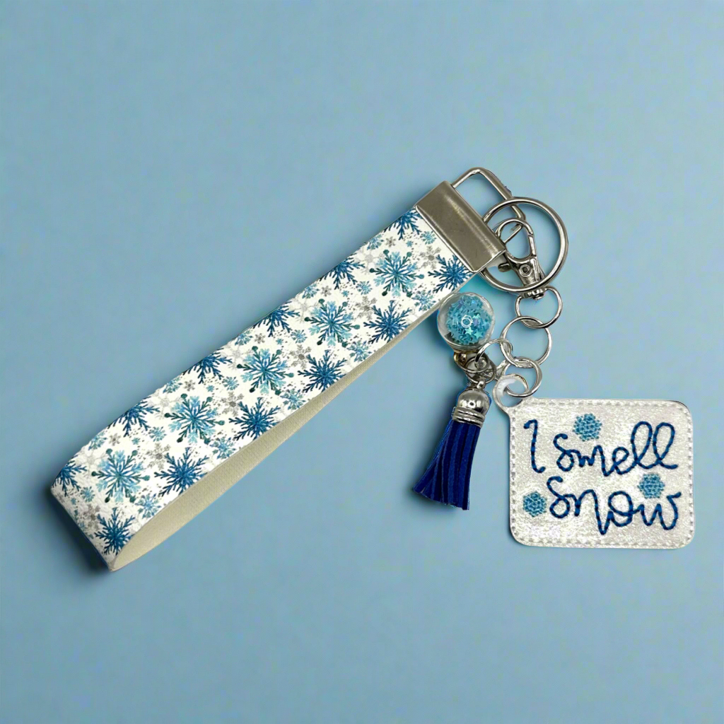 I Smell Snow Keychain and Wristlet, handmade keychain wristlet - view 2