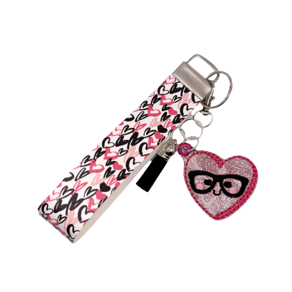 Nerdy Heart Keychain and Wristlet
