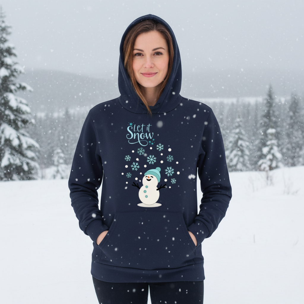 Let It Snow Snowman Hooded Sweatshirt