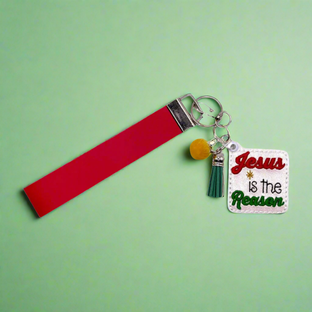 Jesus is the Reason Keychain and Wristlet, handmade keychain wristlet - view 3