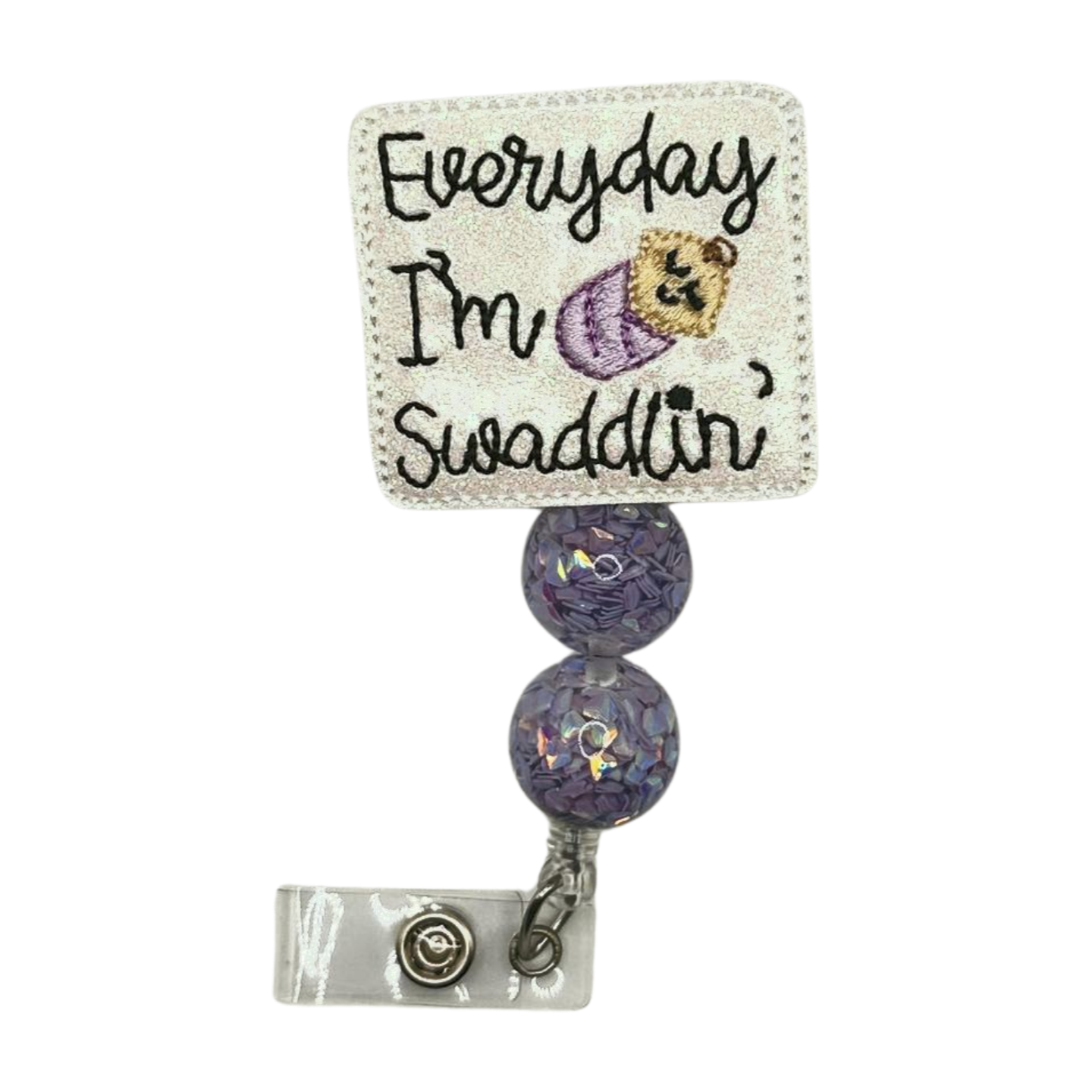 Everyday I’m Swaddling Beaded Badge Reel