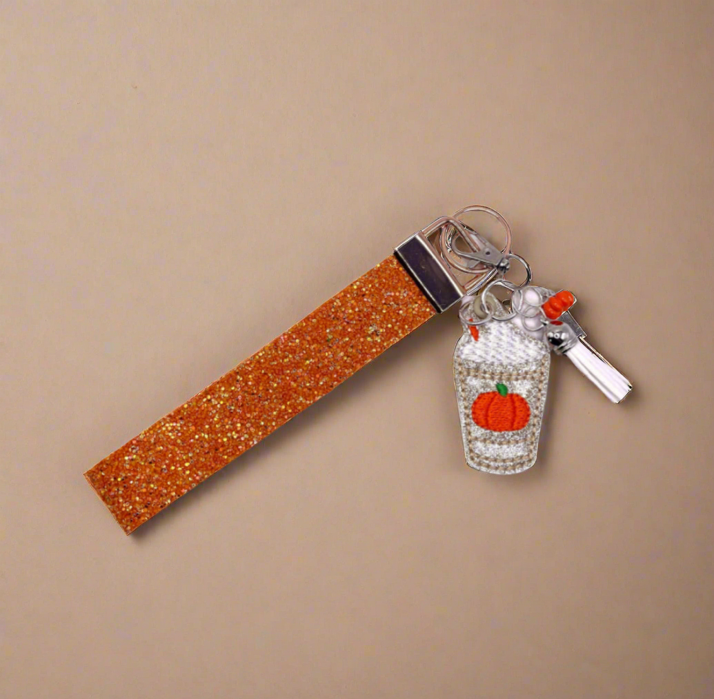 Iced Pumpkin Coffee Keychain and Wristlet
