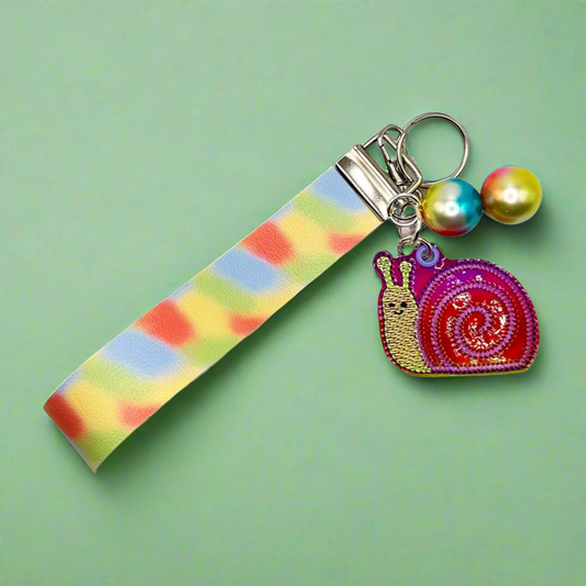 Rainbow Snail Keychain and Wristlet