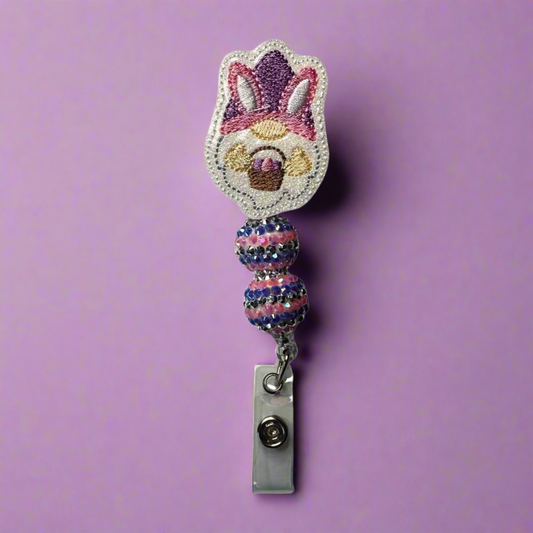 Gnome with Bunny Ears Badge Reel