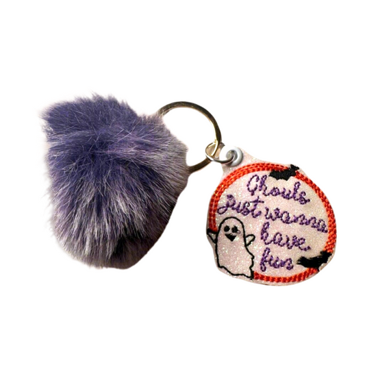 Ghouls Just Wanna Have Fun Pom Pom Keychain