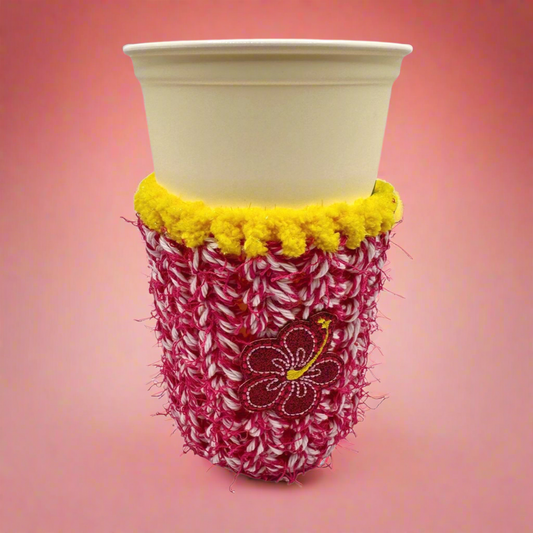 Hibiscus cold drink cozy