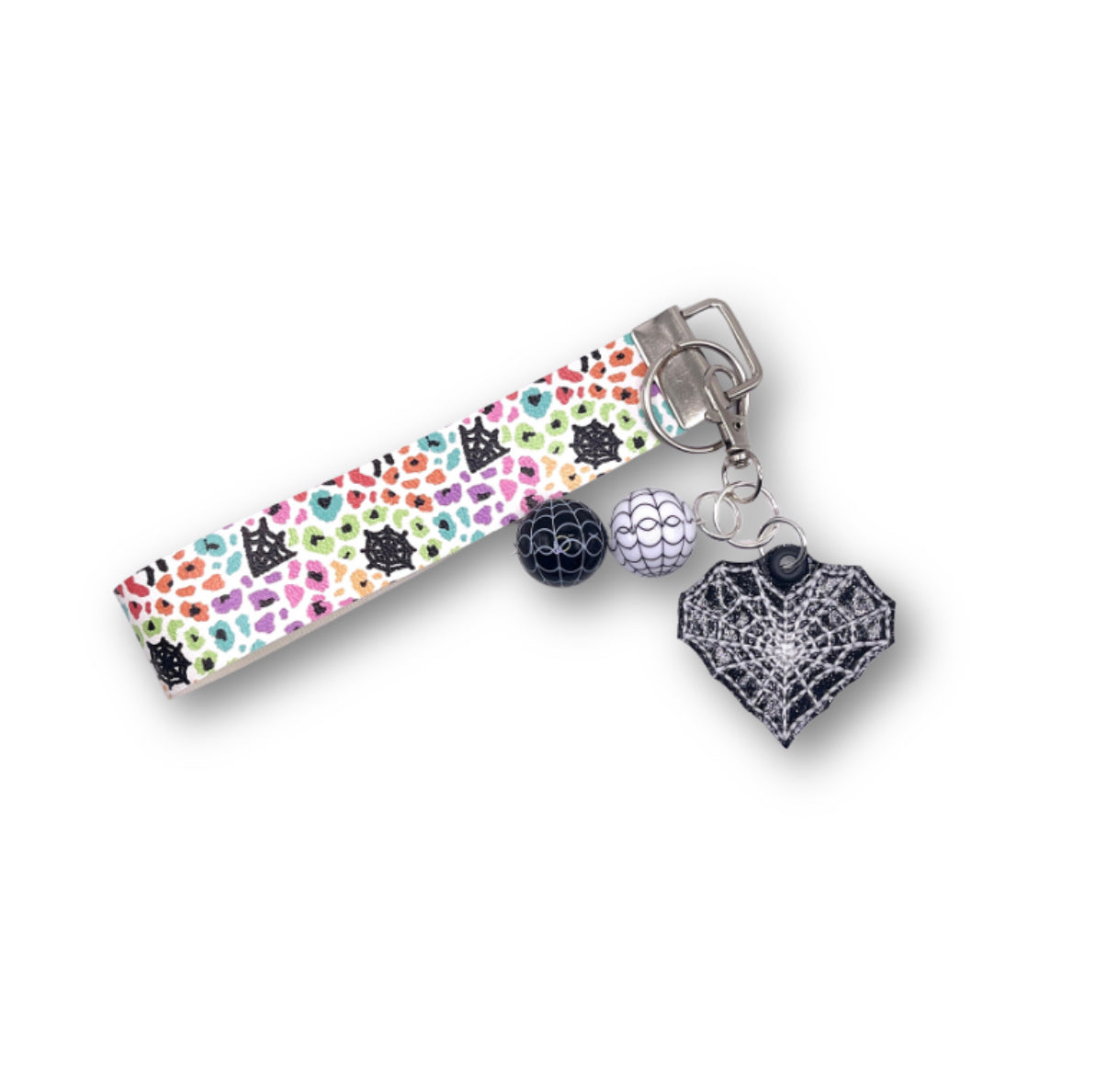Spider Web Heart Keychain and Wristlet