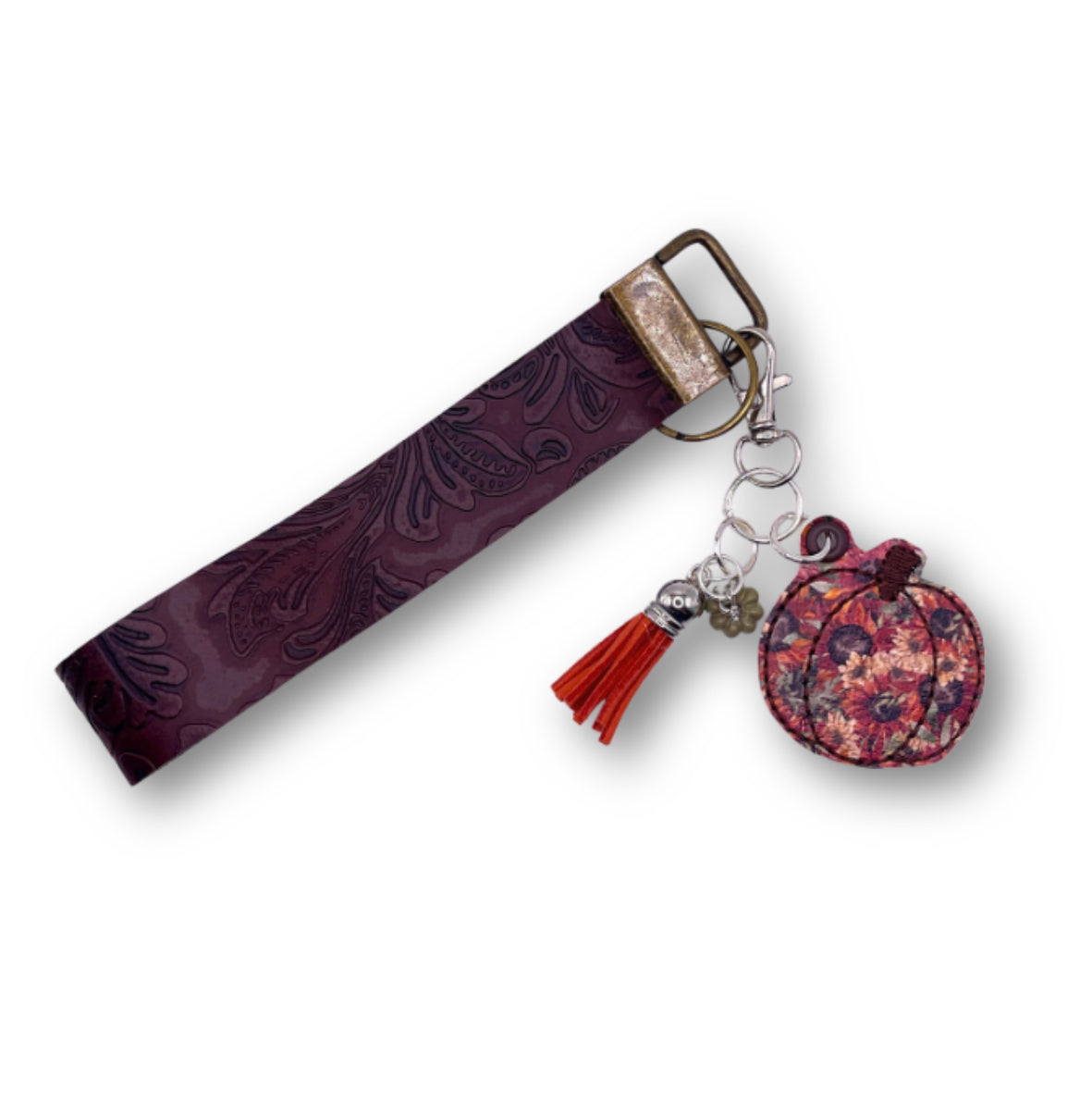 Sunflower Pumpkin Keychain and Wristlet