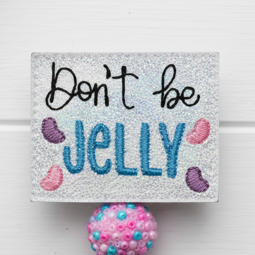 Don’t Be Jelly Badge Reel, handmade retractable ID badge reel - view 2