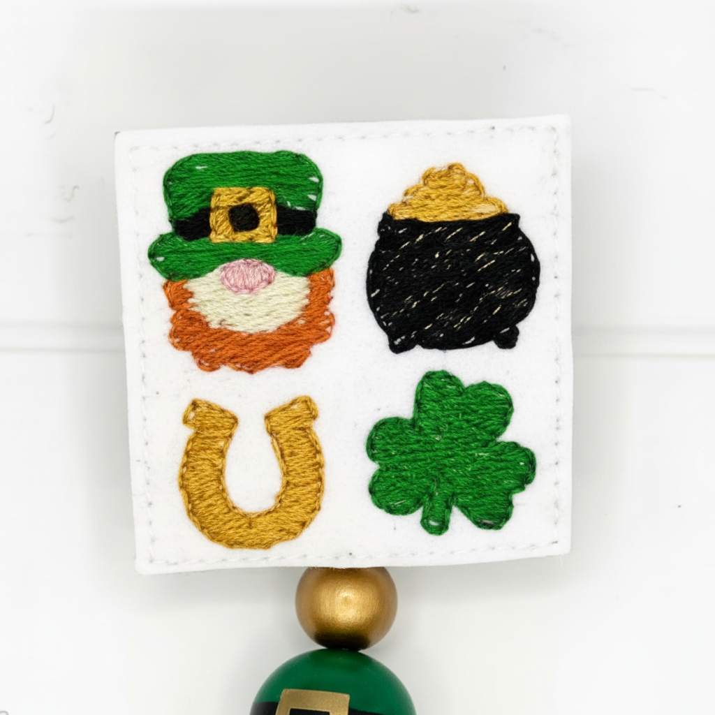 Leprechaun Square Badge Reel, handmade retractable ID badge reel - view 2