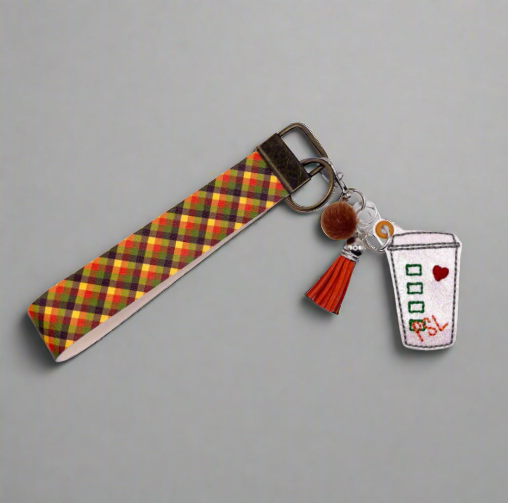 Pumpkin Spice Latte Cup Keychain and Wristlet