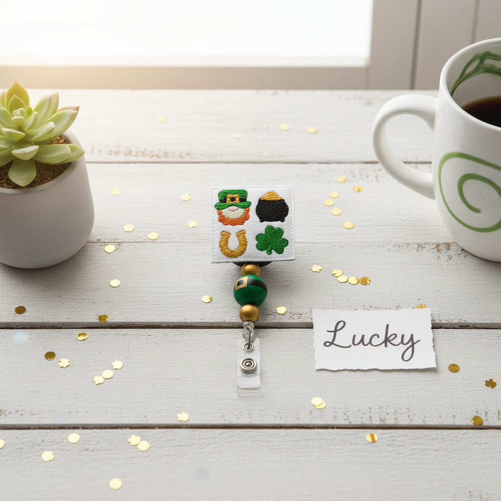 Leprechaun Square Badge Reel
