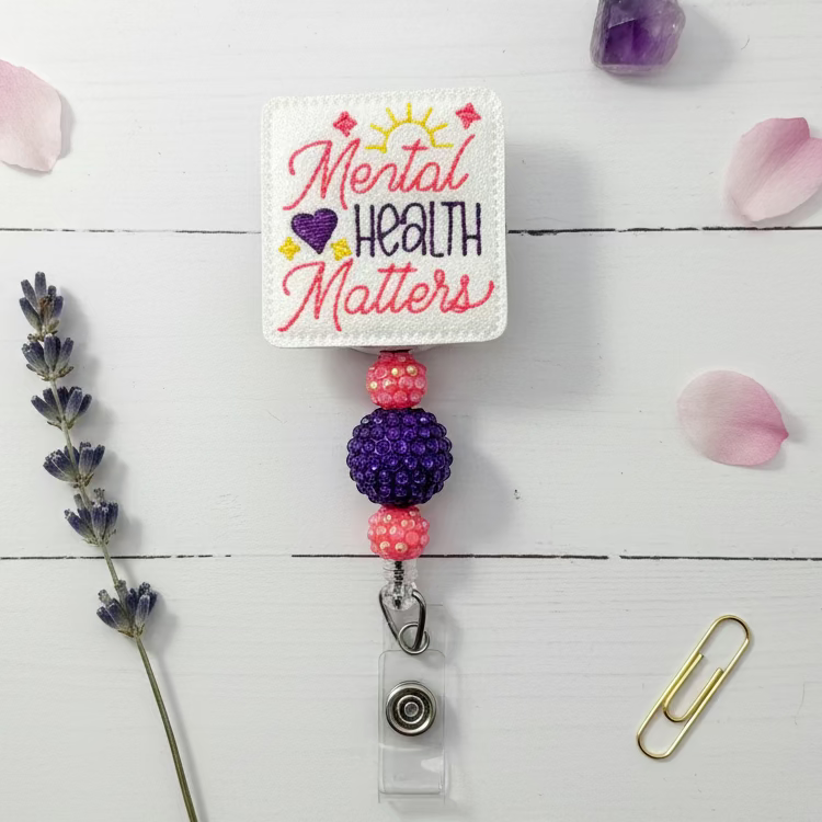 Mental health matters with sun badge reel