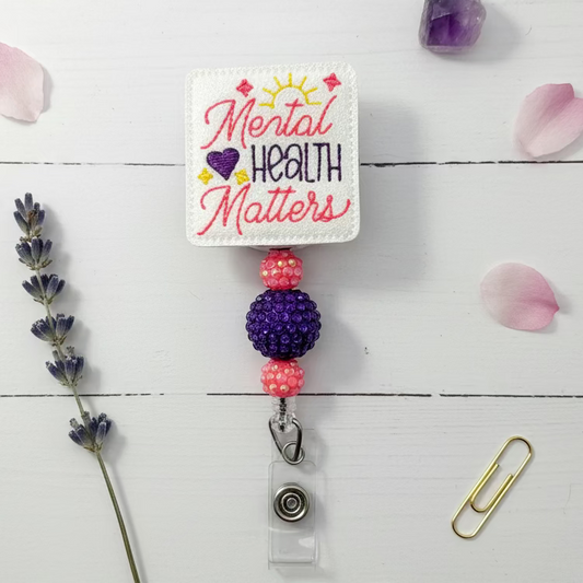 Mental health matters with sun badge reel