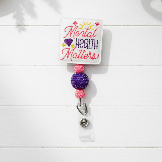 Mental health matters with sun badge reel